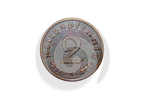 Germany coin 2 two Reichspfennig 1940