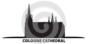 Germany, Cologne Cathedral city skyline isolated vector illustration. Germany, Cologne Cathedral travel black cityscape