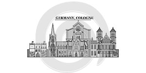 Germany, Cologne city skyline isolated vector illustration, icons