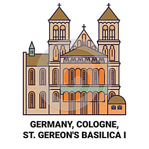 Germany, Cologne, St. Gereon's Basilica I travel landmark vector illustration