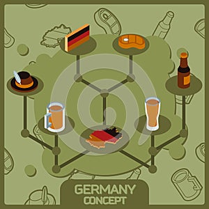 Germany color concept isometric icons