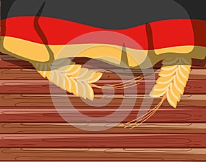 germany country flag with wheat spikes