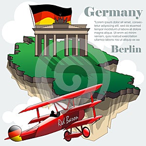 Germany country infographic map in 3d