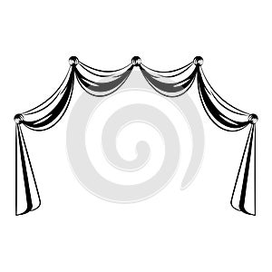 Germany curtains isolated in black and white