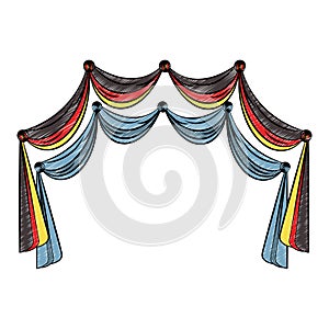 Germany curtains isolated scribble