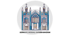 Germany, Dessau, Garden Kingdom travel landmark vector illustration