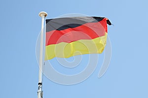 Germany deutch flag on a mat in the wind