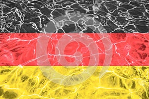 Germany Deutschland flag with abstract neon light water effect