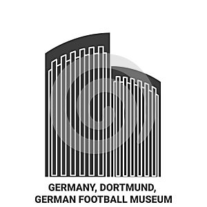 Germany, Dortmund, German Football Museum travel landmark vector illustration