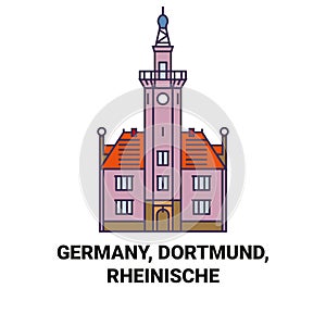 Germany, Dortmund, Rheinische Strae travel landmark vector illustration