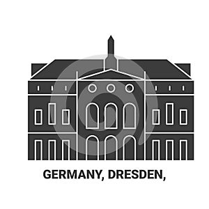 Germany, Dresden, travel landmark vector illustration