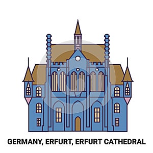 Germany, Erfurt, Erfurt Cathedral travel landmark vector illustration