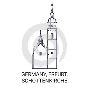 Germany, Erfurt, Schottenkirche travel landmark vector illustration