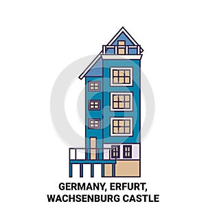 Germany, Erfurt, Wachsenburg Castle travel landmark vector illustration