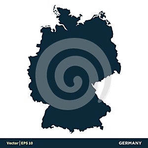 Germany - Europe Countries Map Vector Icon Template Illustration Design. Vector EPS 10.