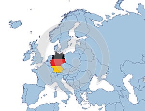 Germany on Europe map