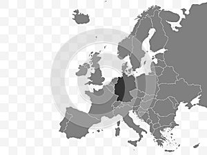 Germany on Europe map vector. Vector illustration