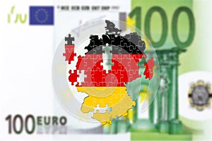 Germany falling apart on 100 euro bankote