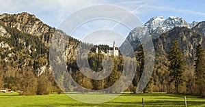 Germany. The famous Neuschwanstein Castle, panorama view