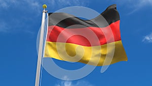 Germany Flag Country 3D Rendering in Blue Sky Background