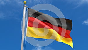 Germany Flag Country 3D Rendering in Blue Sky Background