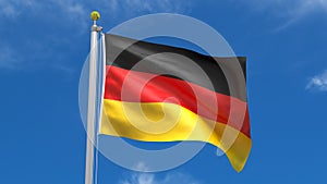 Germany Flag Country 3D Rendering in Blue Sky Background