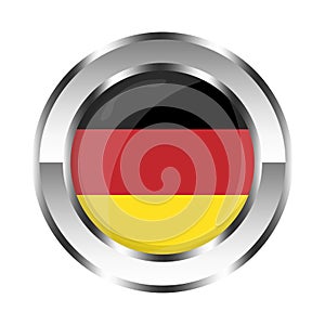 Germany flag glossy button. Vector illustration. EPS 10.