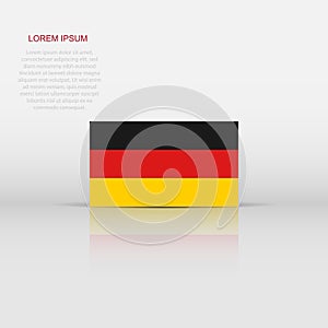 Germany flag icon in flat style. National sign vector illustration. Politic business concept