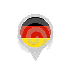 Germany Flag Location Icon. Flat Style