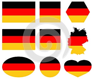 Germany flag and map - country in Europe