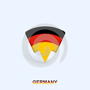 Germany Flag Map Pointer Design with Shadow