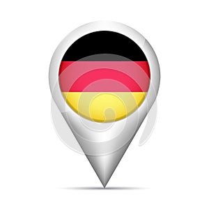 Germany flag map pointer with shadow. Vector illustration