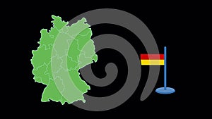 Germany Flag and Map Shape Animation