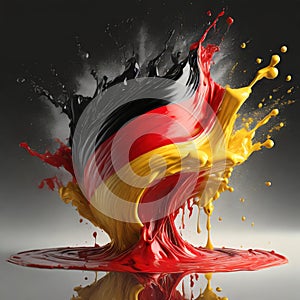 Germany flag paint liquid explosion on isolated background , generated by AI