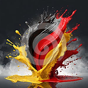 Germany flag paint liquid explosion on isolated background , generated by AI