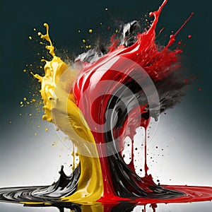 Germany flag paint liquid explosion on isolated background , generated by AI