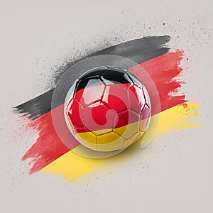 germany flag paint lon football ball on isolated background , generated by AI