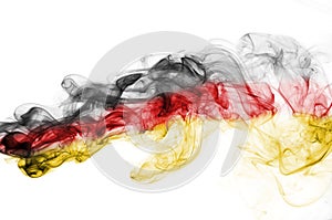 Germany flag smoke on a white background