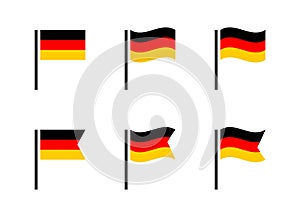 Germany flag symbols set, German national flag icons