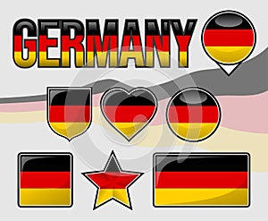 Germany Flag Vector Icon Set