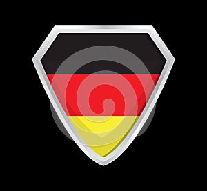 Germany flag vector. The sign of the German state. A shield with a red