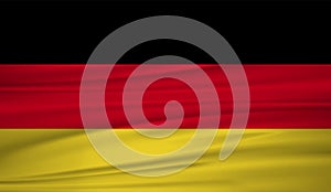 Germany flag vector. Vector flag of Germany blowig in the wind. The symbol of the state on wavy silk fabric. Realistic vector illu