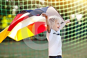 Germany football fan kids. Children play soccer