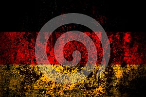 Germany, German, Deutschland flag on grunge metal background texture with scratches and cracks