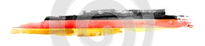 Germany. German flag painted with watercolor on white