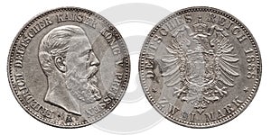 Germany German Prussia Prussian silver coin 2 two mark 1888 photo