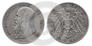 Germany German Saxony Meiningen silver coin 2 two mark 1902
