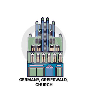 Germany, Greifswald, Travels Landsmark travel landmark vector illustration