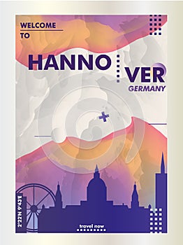 Germany Hannover skyline city gradient vector poster