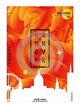 Germany Hannover skyline city gradient vector poster
